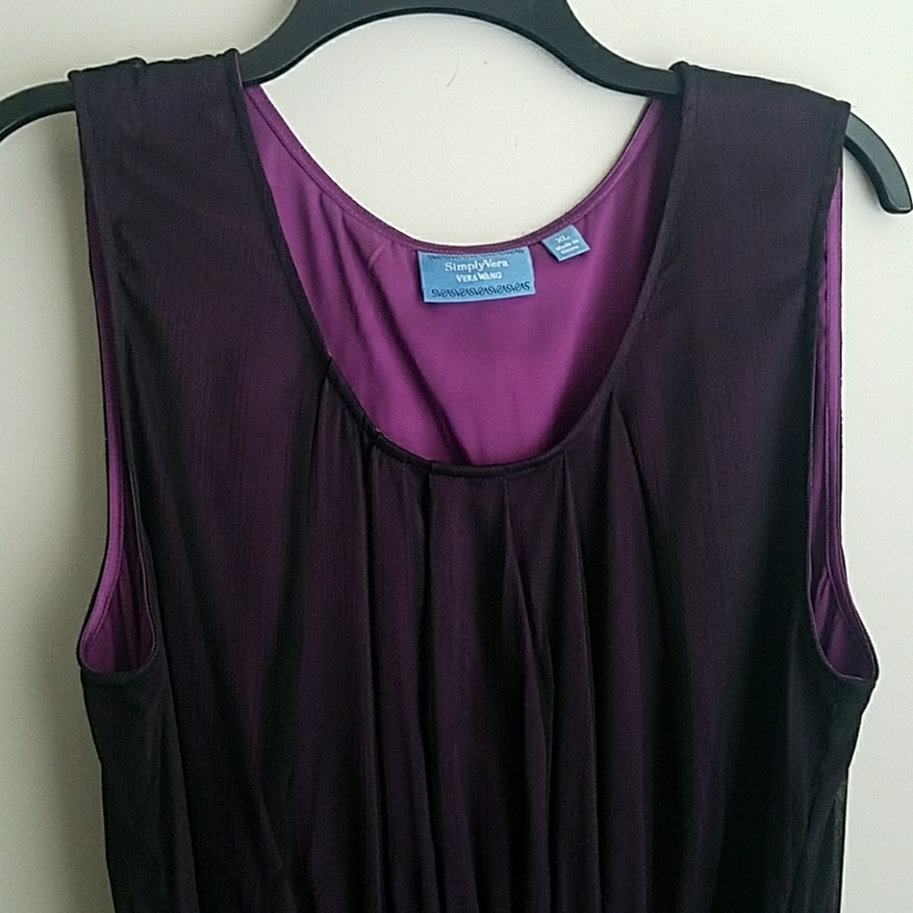 NWOT purple sleeveless dress with jeweled belt